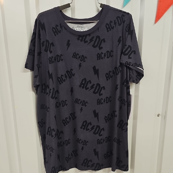 AC/DC Black Short Sleeve Tee with Tonal Logo Design - Picture 1 of 4